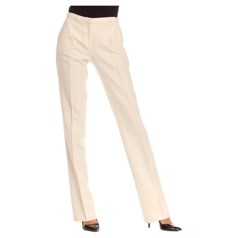 cream cigarette trousers 1990S GIANNI VERSACE Cream Wool Crepe Cigarette Pants For Sale at 1stDibs cream cigarette trousers 1990S GIANNI VERSACE Cream Wool Crepe Cigarette Pants For Sale at 1stDibs