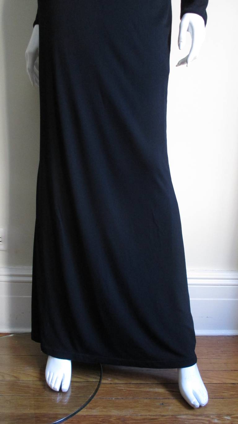 Black Gianni Versace Cut out Gown 1990s For Sale