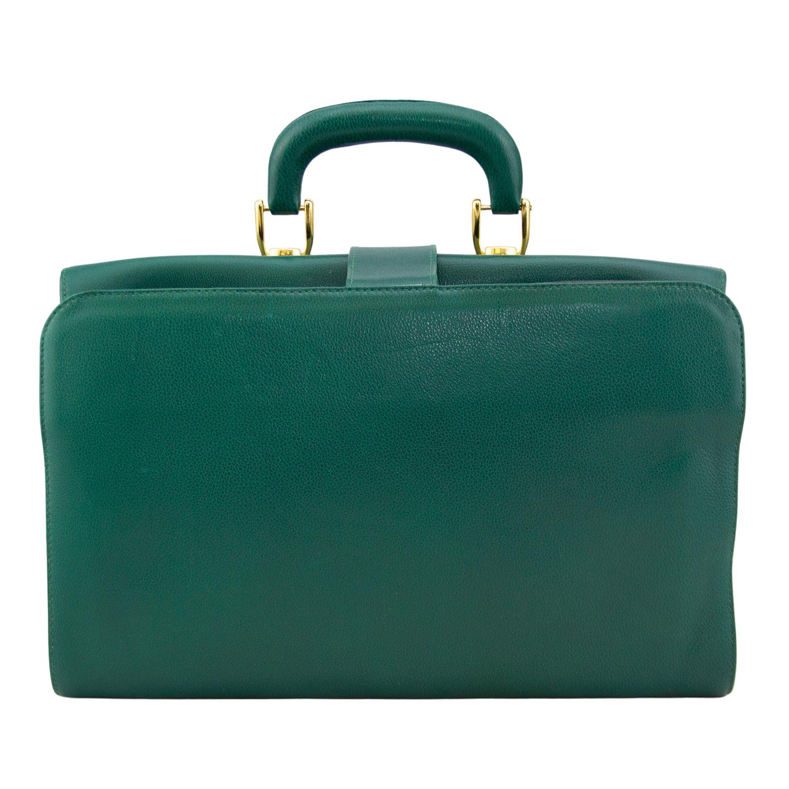 dark green leather purse