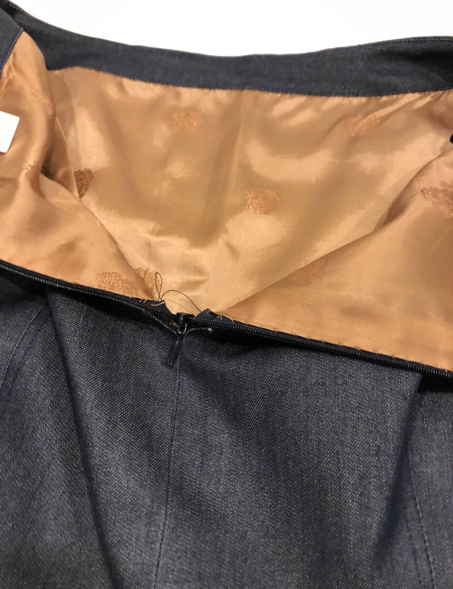 1990s Gianni Versace Denim Fishtail Maxi Skirt For Sale 2