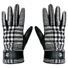 1990 Gianni Versace Guantes de invierno de piel de lana con dientes de perro