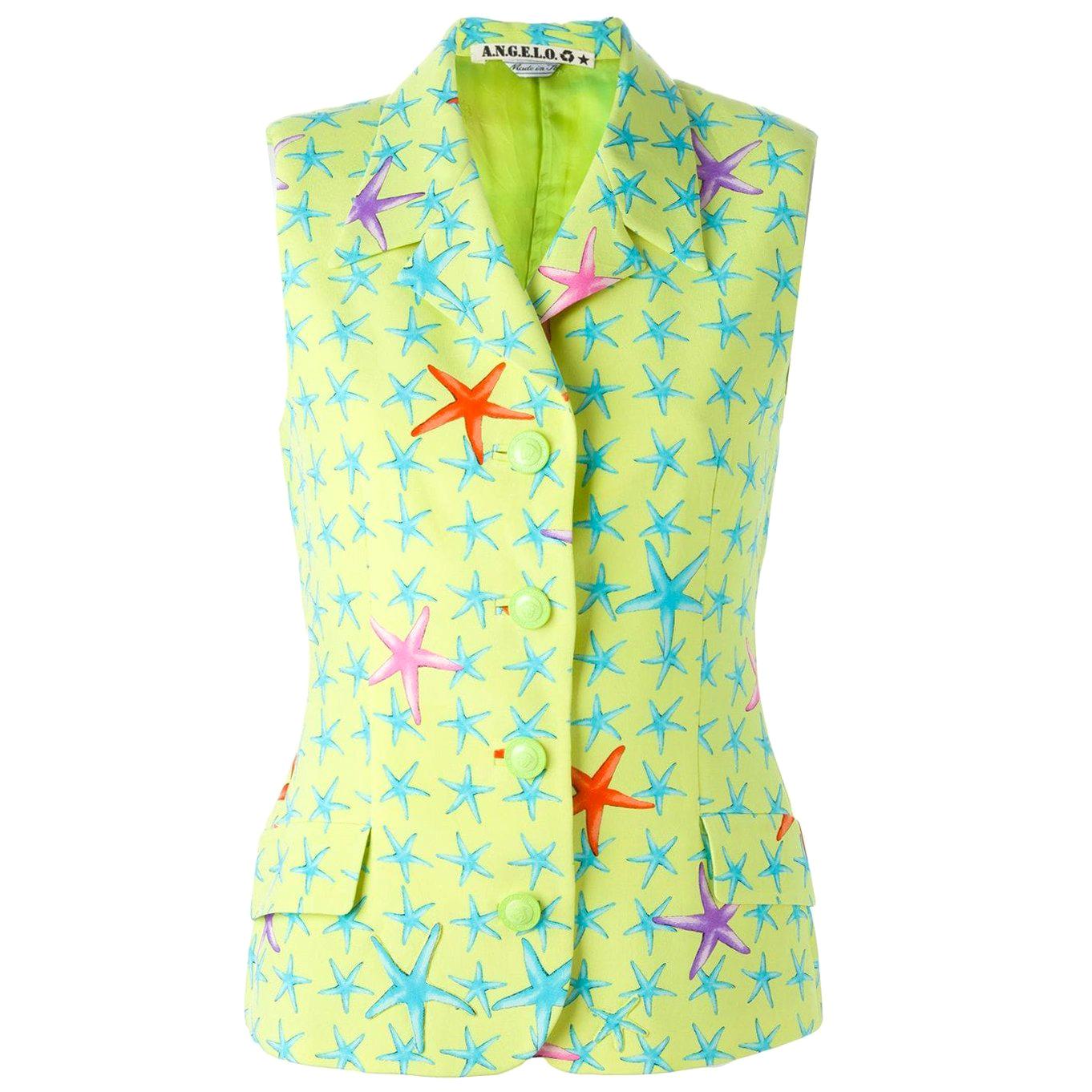 1990s Gianni Versace Fancy Starfish Print Vest