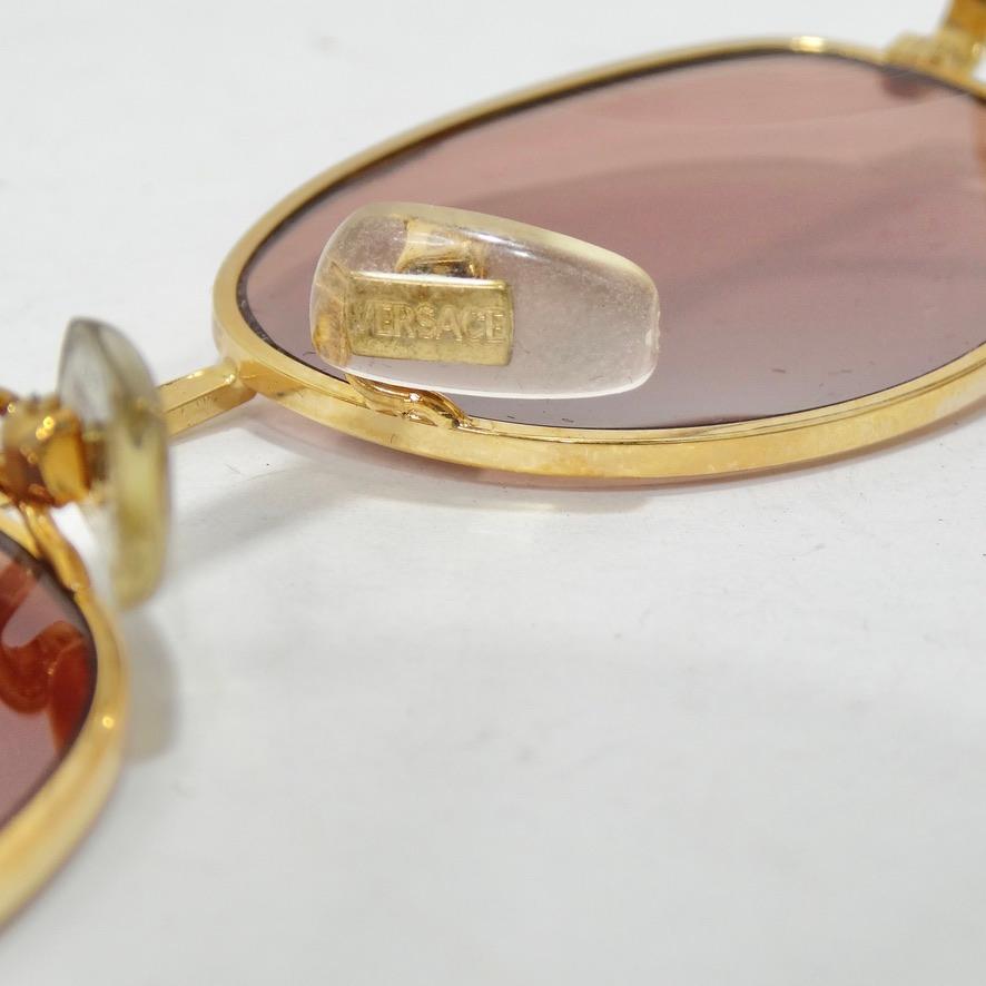 1990s Gianni Versace Gold Sunglasses For Sale 6