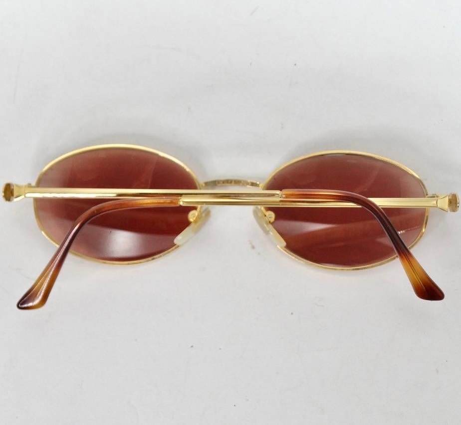 1990s Gianni Versace Gold Sunglasses For Sale 7