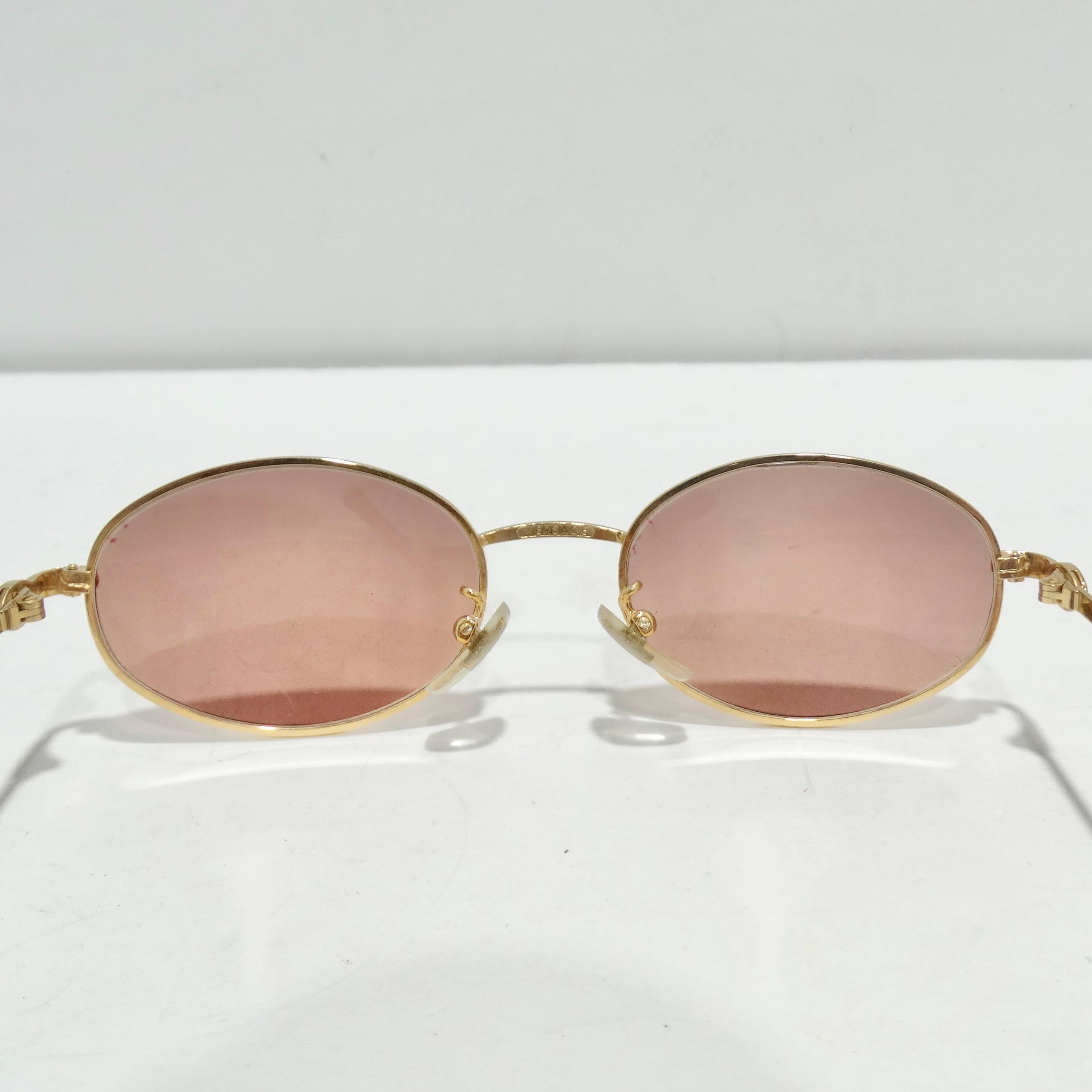 1990s Gianni Versace Gold Sunglasses For Sale 8