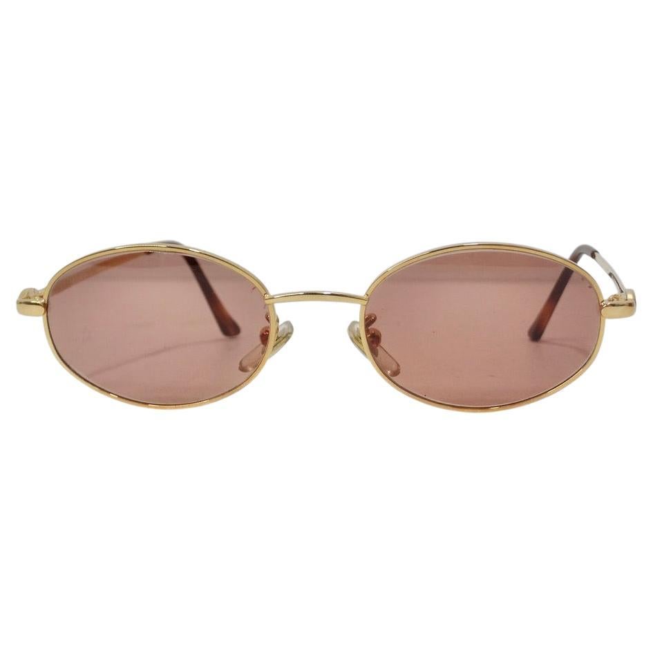 1990s Gianni Versace Gold Sunglasses For Sale