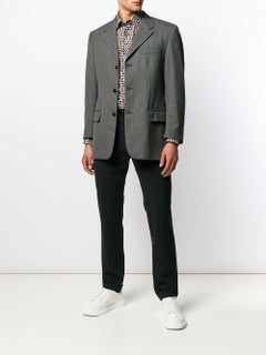 1990s Gianni Versace Grey Wool Jacket