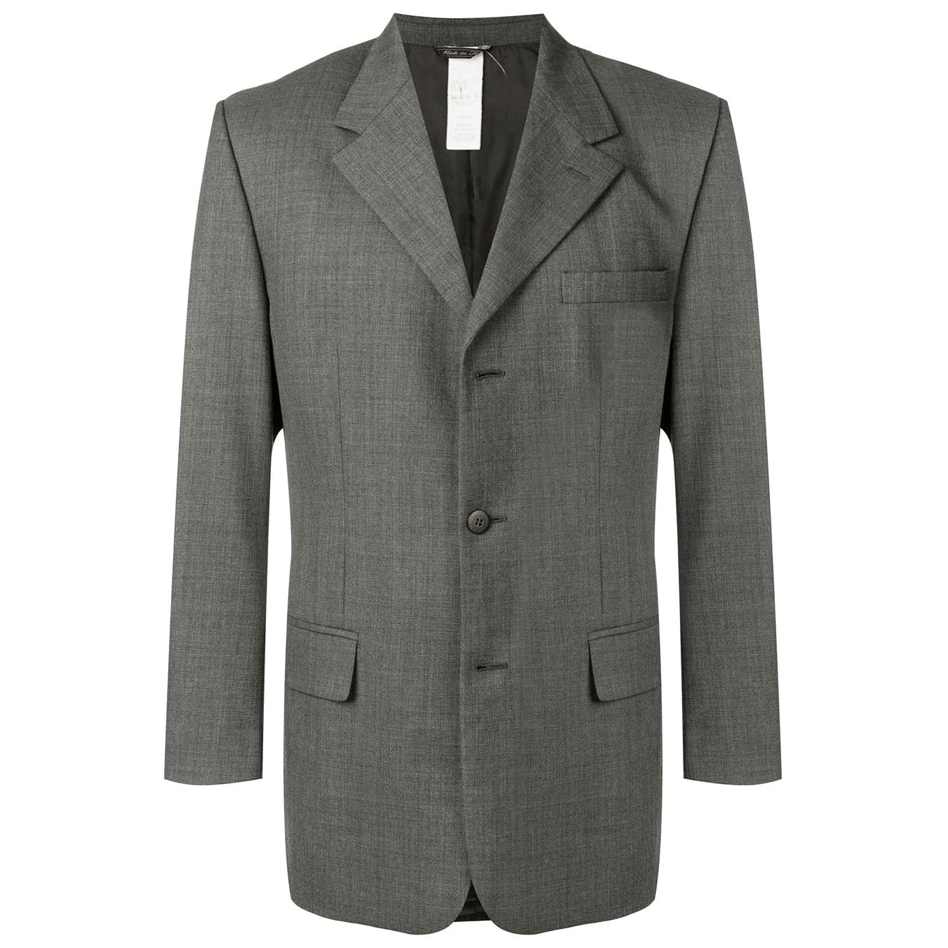 1990s Gianni Versace Grey Wool Jacket