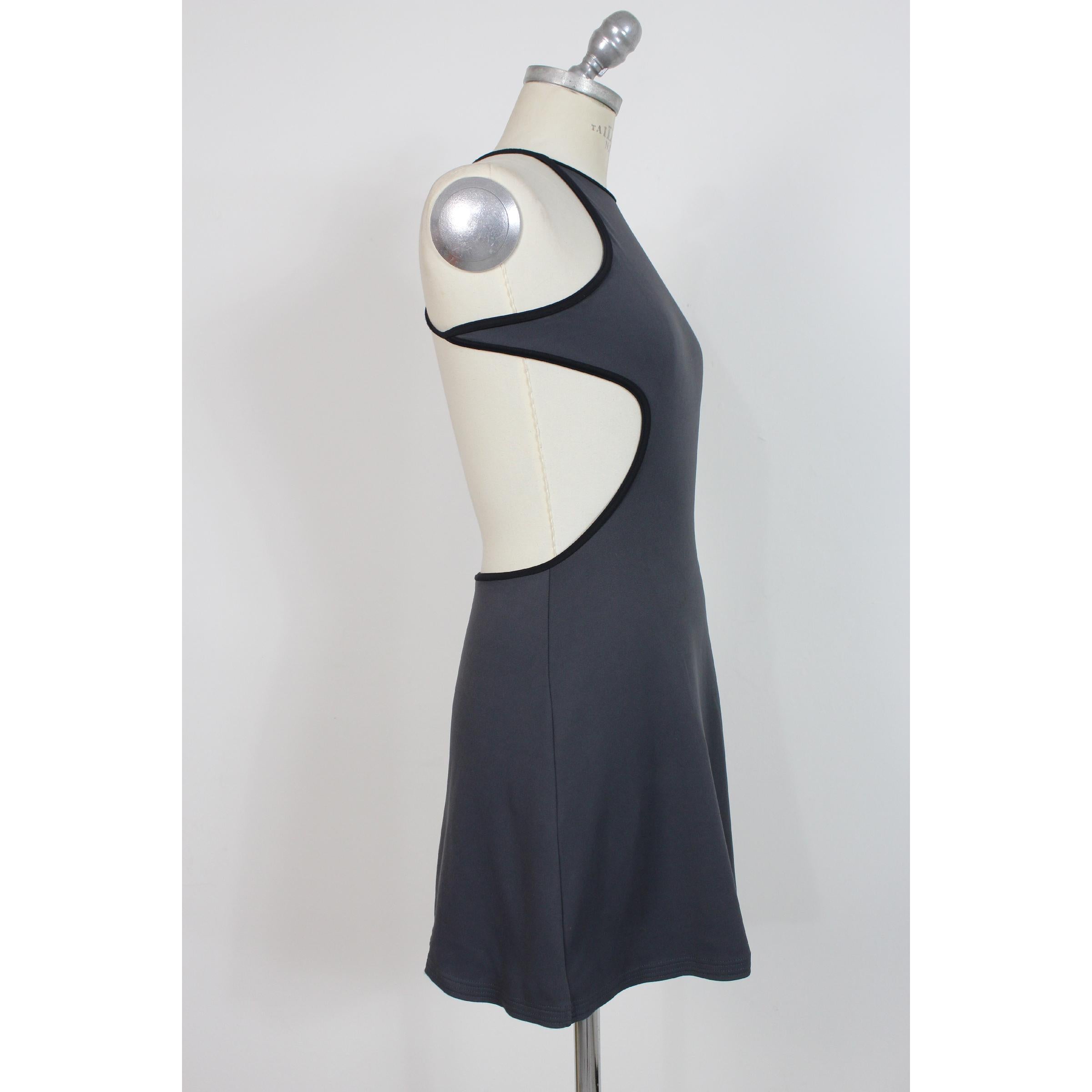 1990s Gianni Versace Intensive Gray Off The Shoulder Sheath Dress In Excellent Condition In Brindisi, Bt