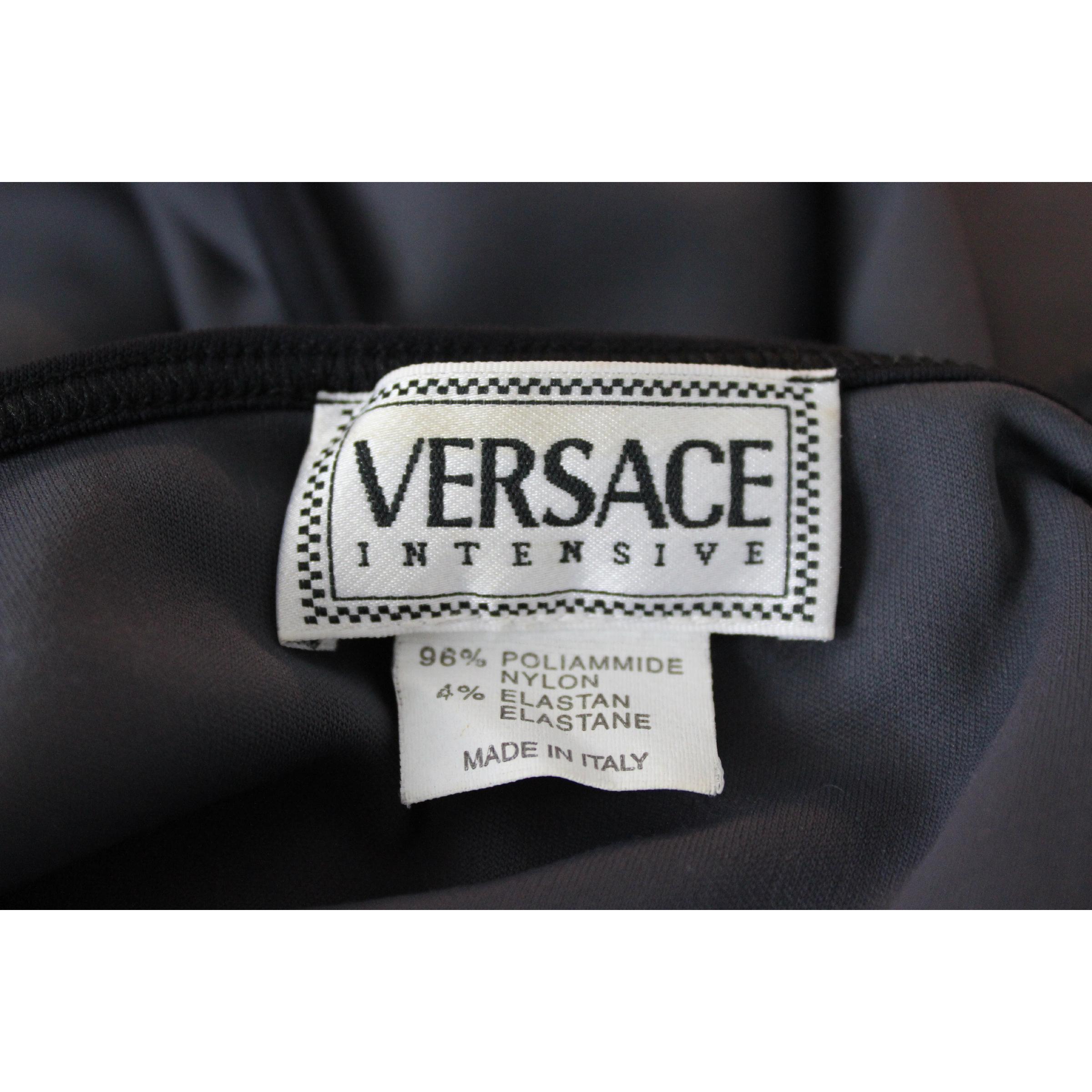 1990s Gianni Versace Intensive Gray Off The Shoulder Sheath Dress 2