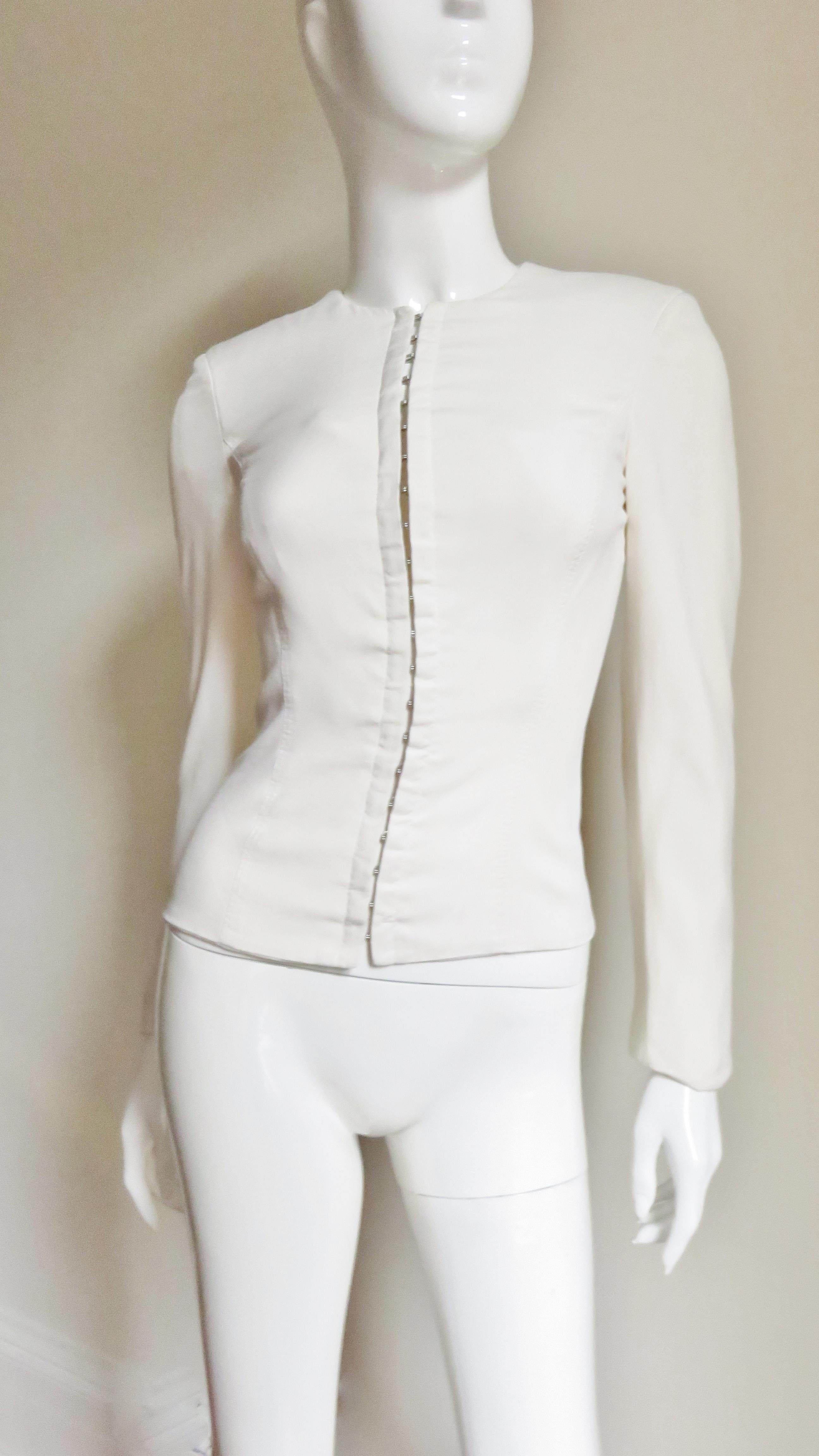 Gray  Gianni Versace Silk Lace up Back Jacket For Sale
