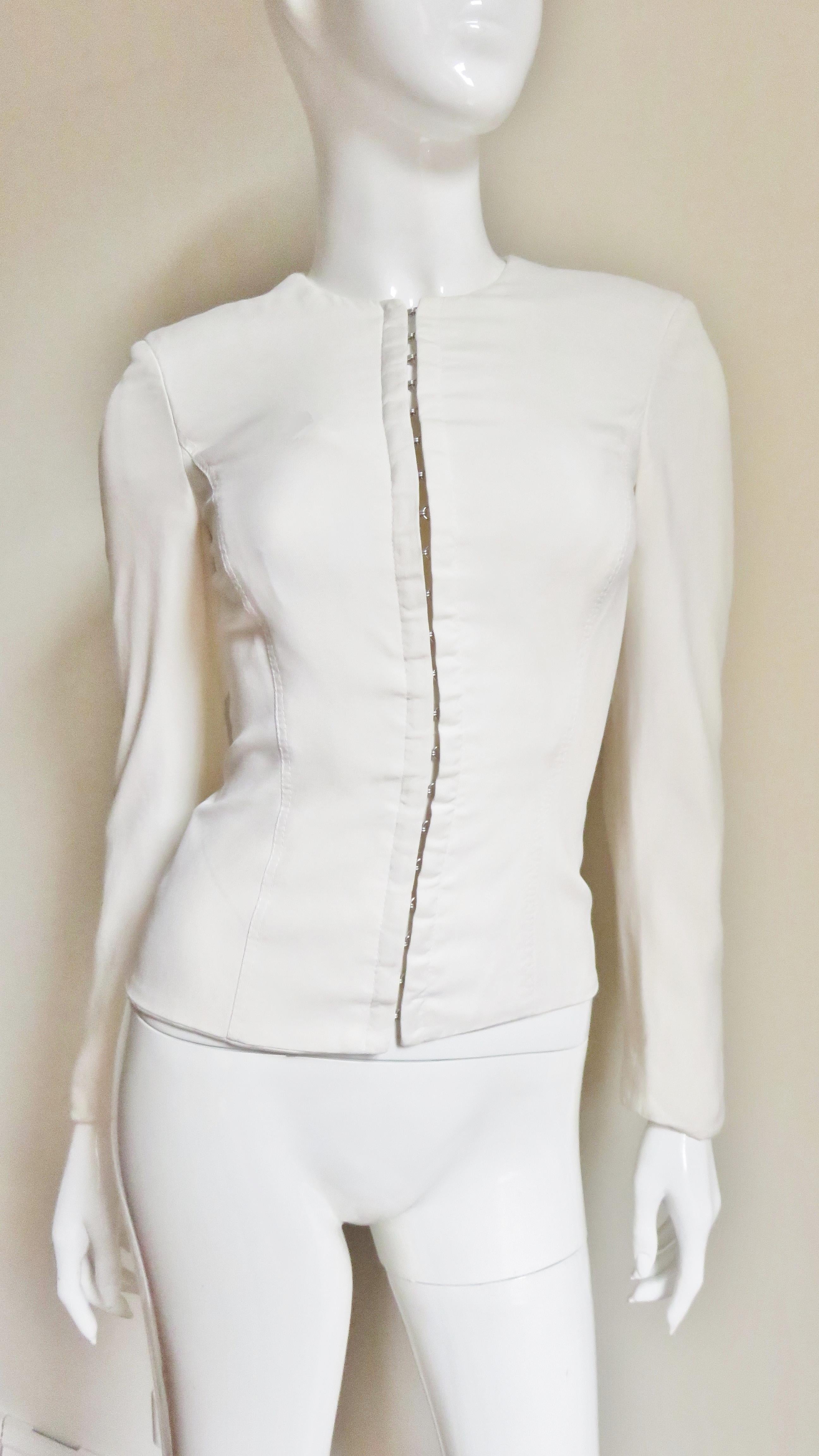Gianni Versace Silk Lace up Back Jacket In Good Condition For Sale In Water Mill, NY