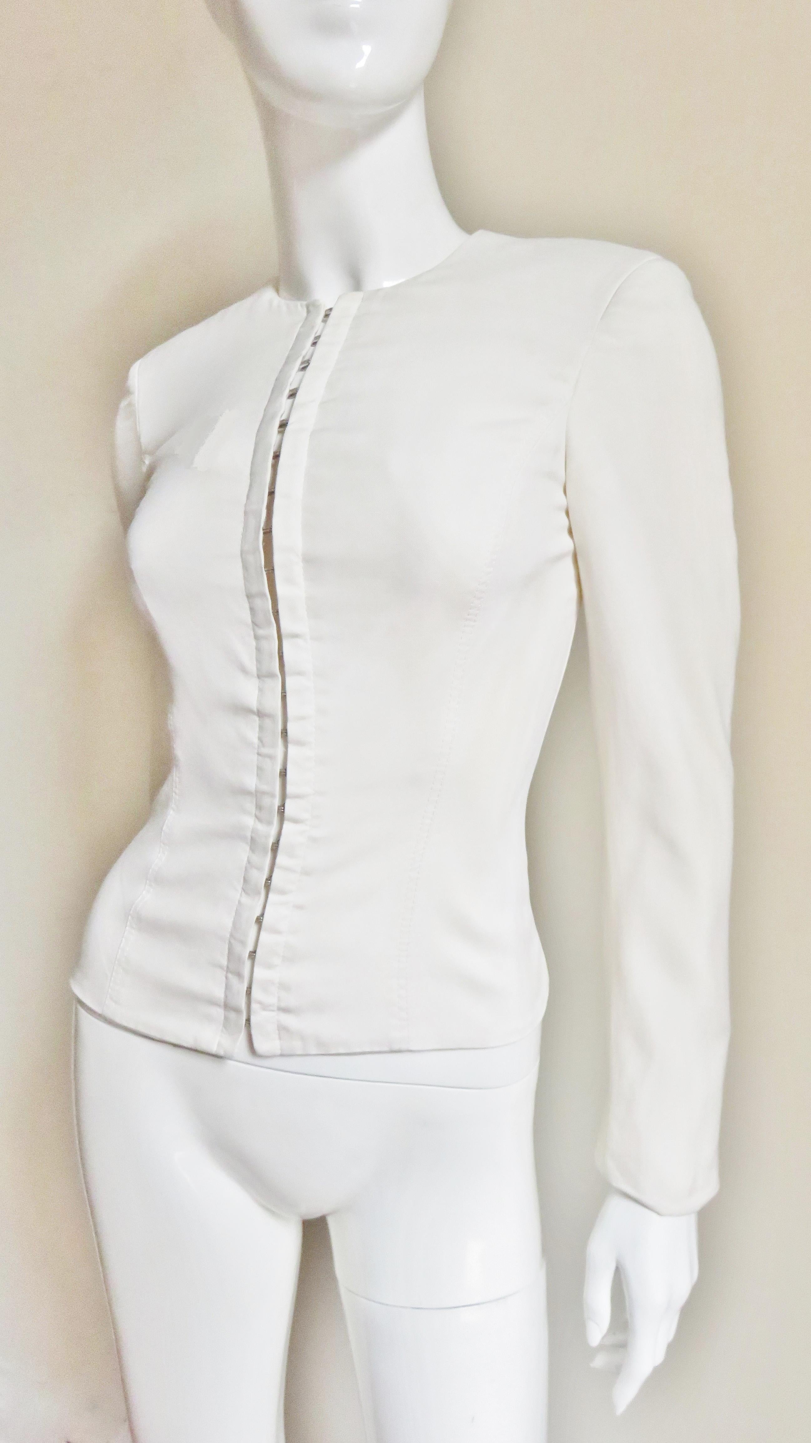Women's  Gianni Versace Silk Lace up Back Jacket For Sale