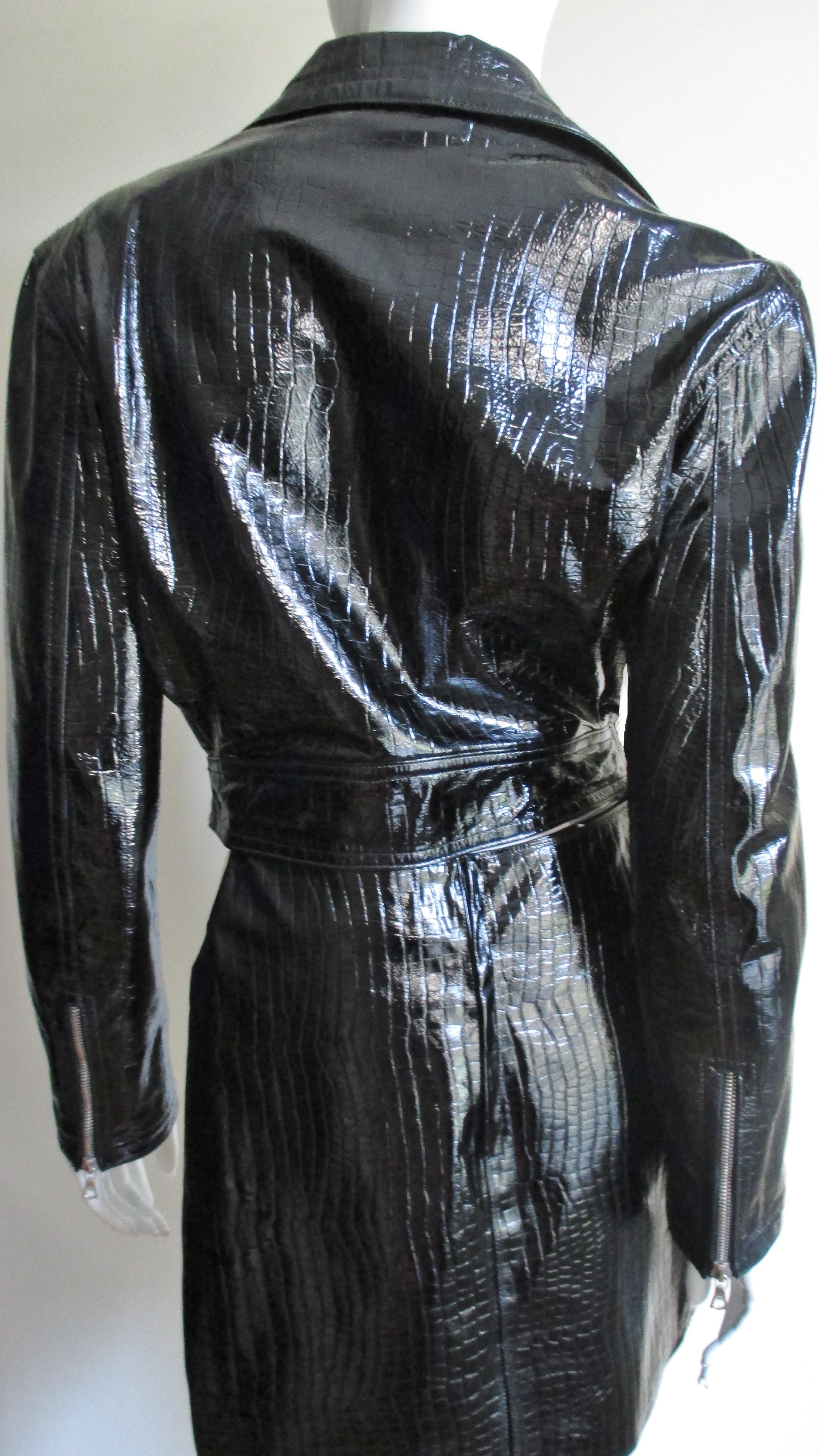 Gianni Versace Leather Motorcycle Jacket and Skirt A/W 1994 For Sale 3