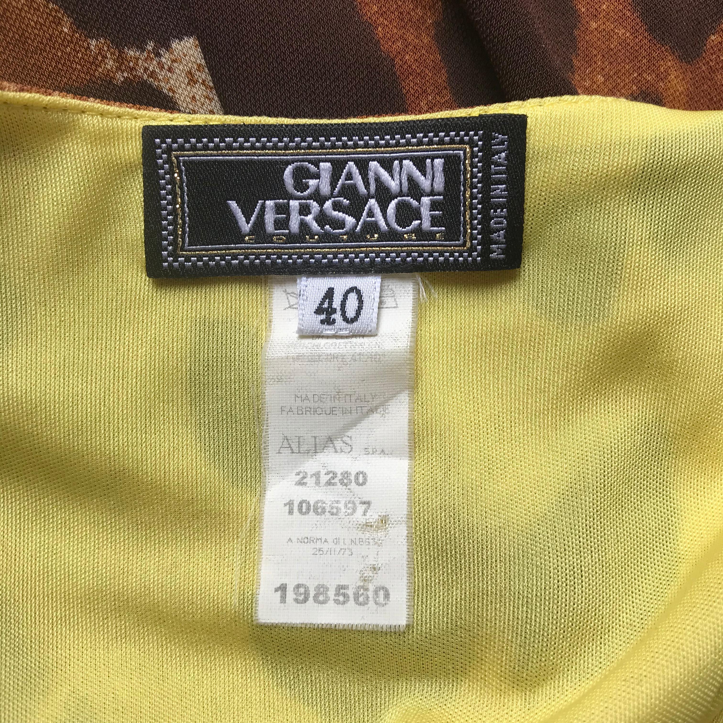 1990's Gianni Versace Leopard Dress Small  In Good Condition In Paris, FR