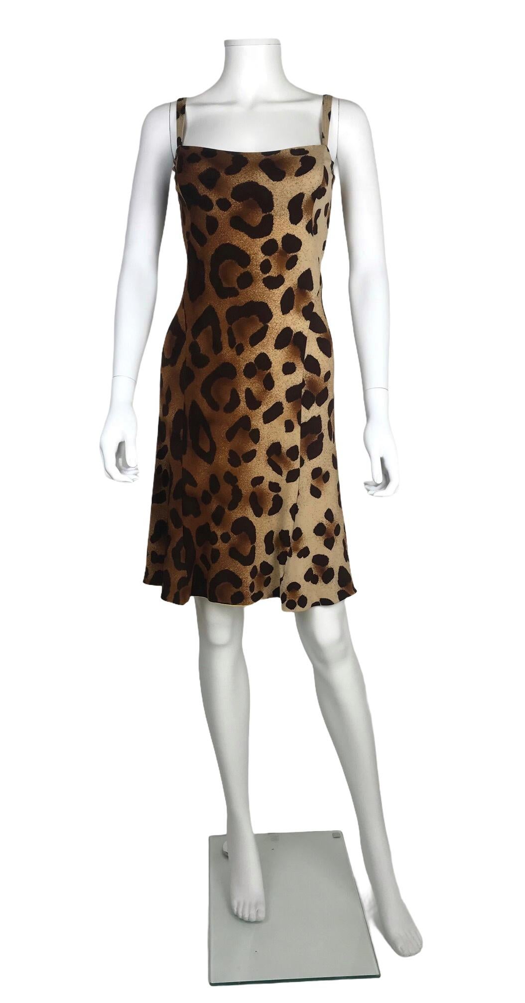 Women's 1990's Gianni Versace Leopard Dress Small 