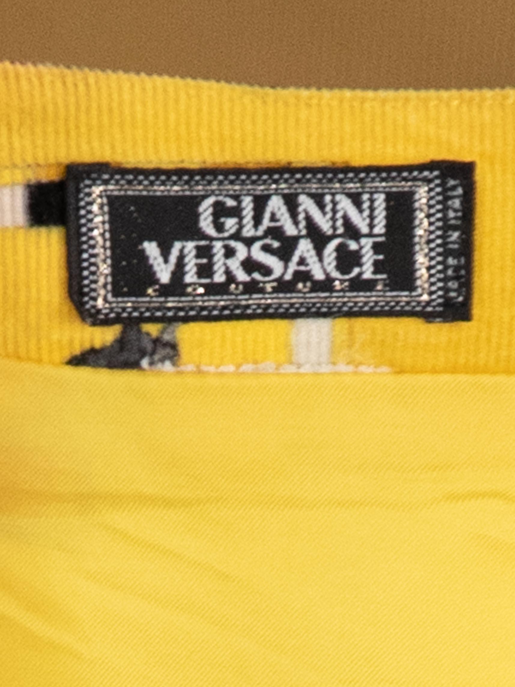 1990S GIANNI VERSACE Lilac Cotton Corduroy Equestrian Print Vest With Gold Medu 5