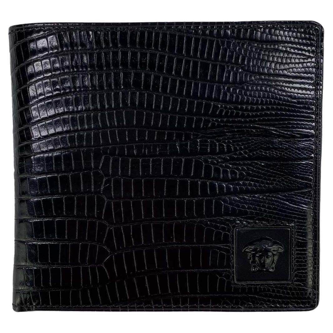 1990s Gianni Versace Lizard Skin Men's Bifold Wallet