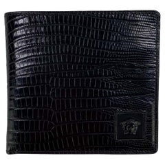 Vintage 1990s Gianni Versace Lizard Skin Men's Bifold Wallet