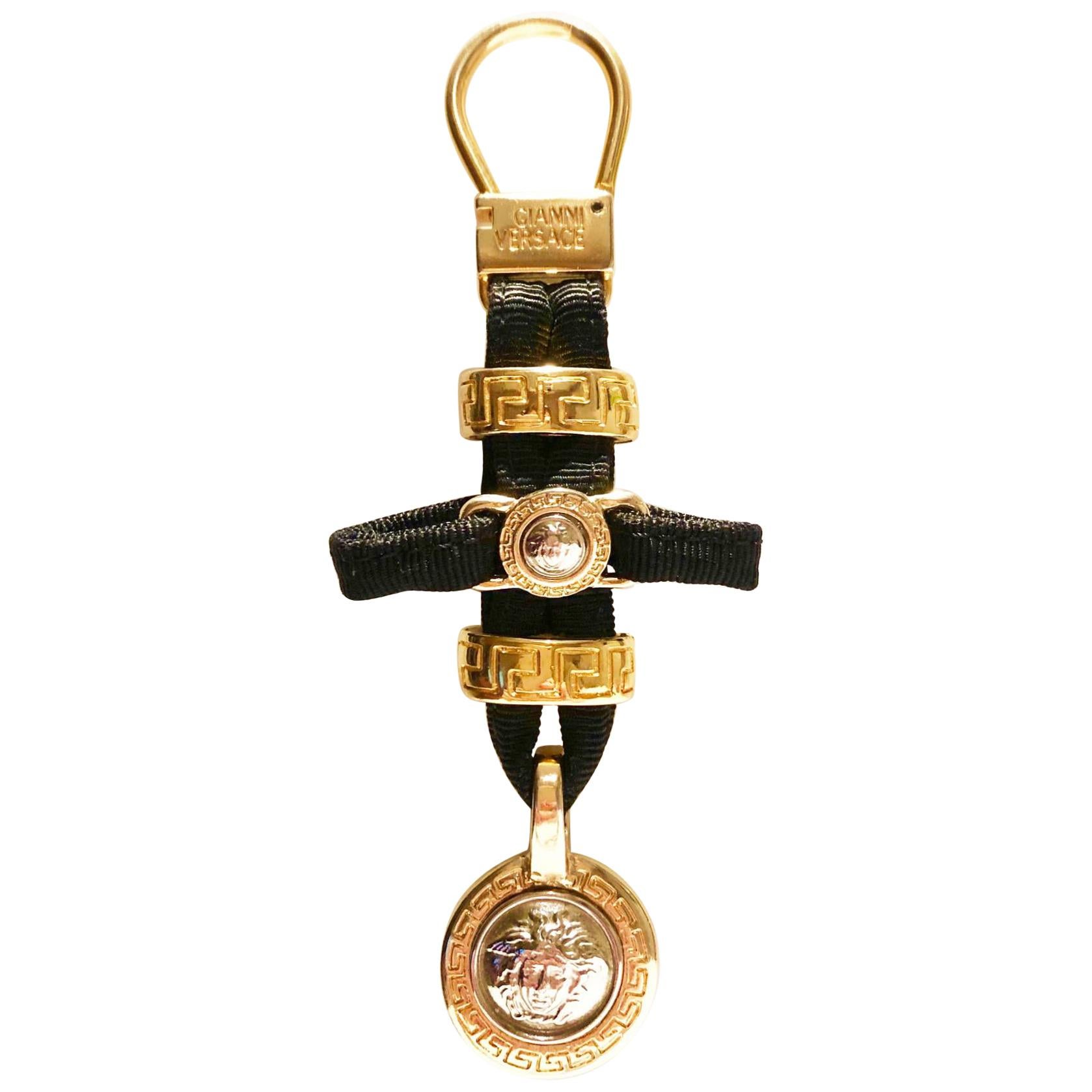1990s Gianni Versace Medusa Medallion Key Ring 