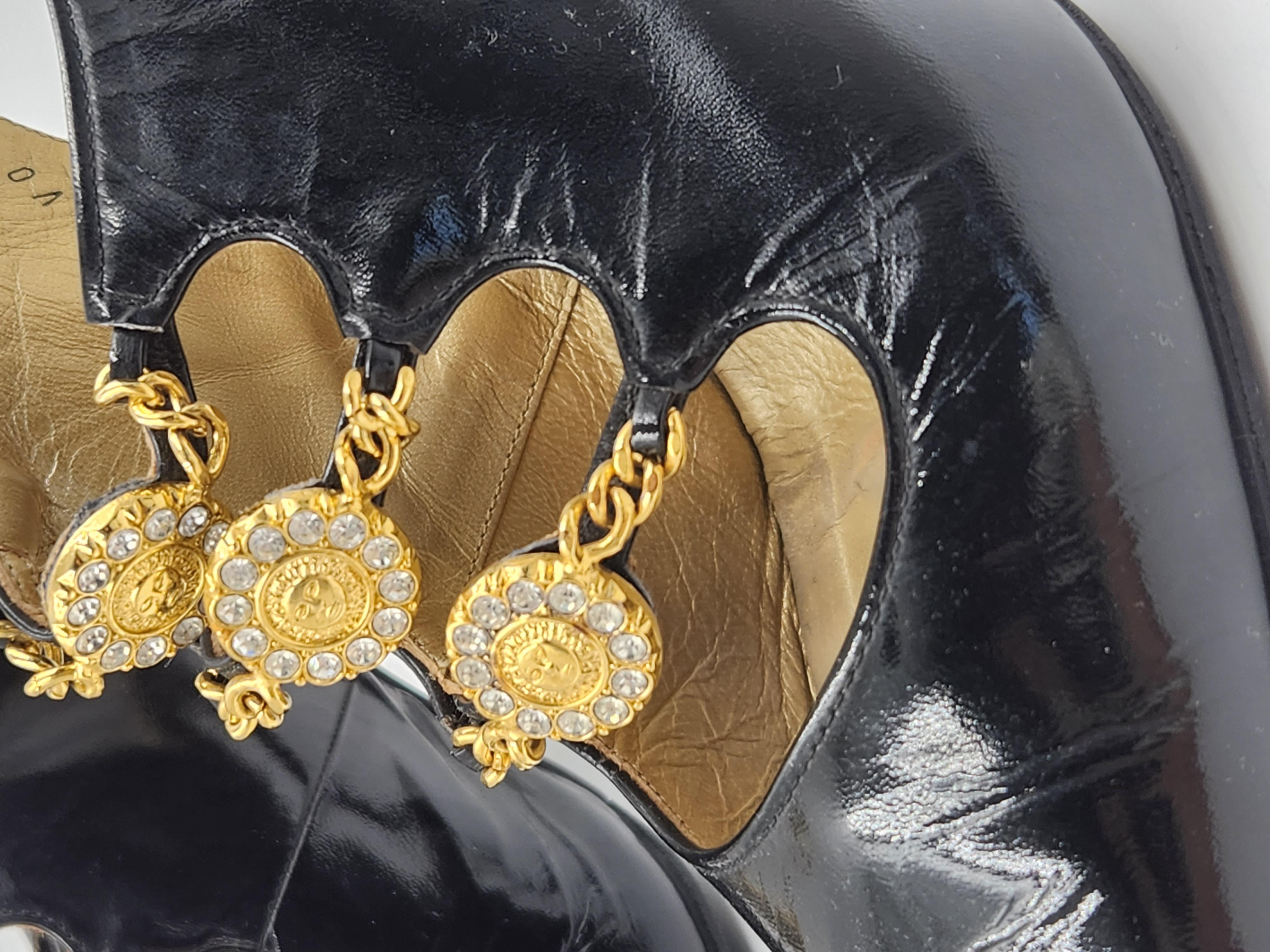 1990's Gianni Versace Medusa Medallion Sandal Heels Women's Shoes Vintage 36 1