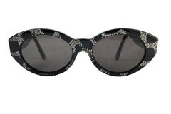 1990s Gianni Versace Medusa Rhinestone Beading Acrylic Sunglasses