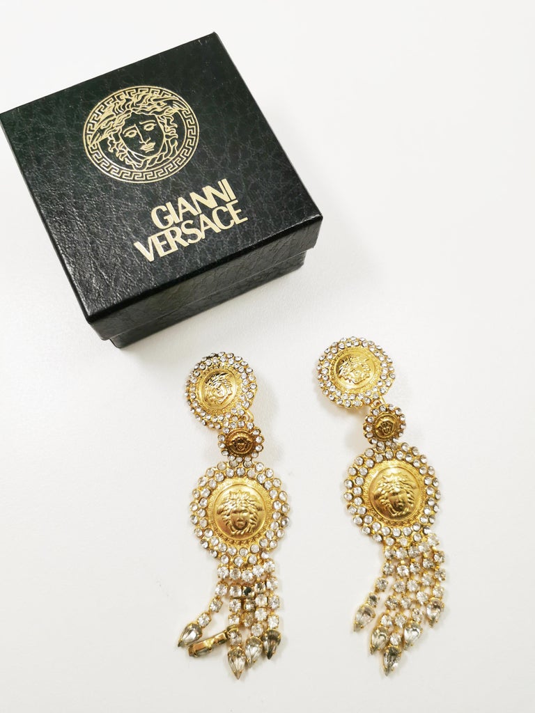 Gianni Versace Vintage Medusa Drop Earrings 1990’s