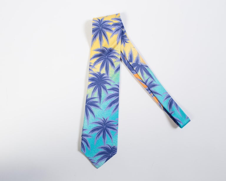 1990s Gianni Versace Miami Palm Tree Tie For Sale at 1stdibs