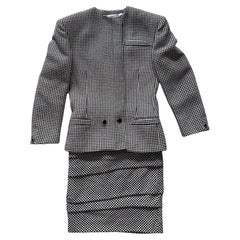 1990s Gianni Versace  Monochrome Wool Skirt Suit