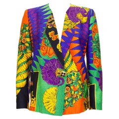 1990s Gianni Versace Multi Colour Baroque Print Jacket 