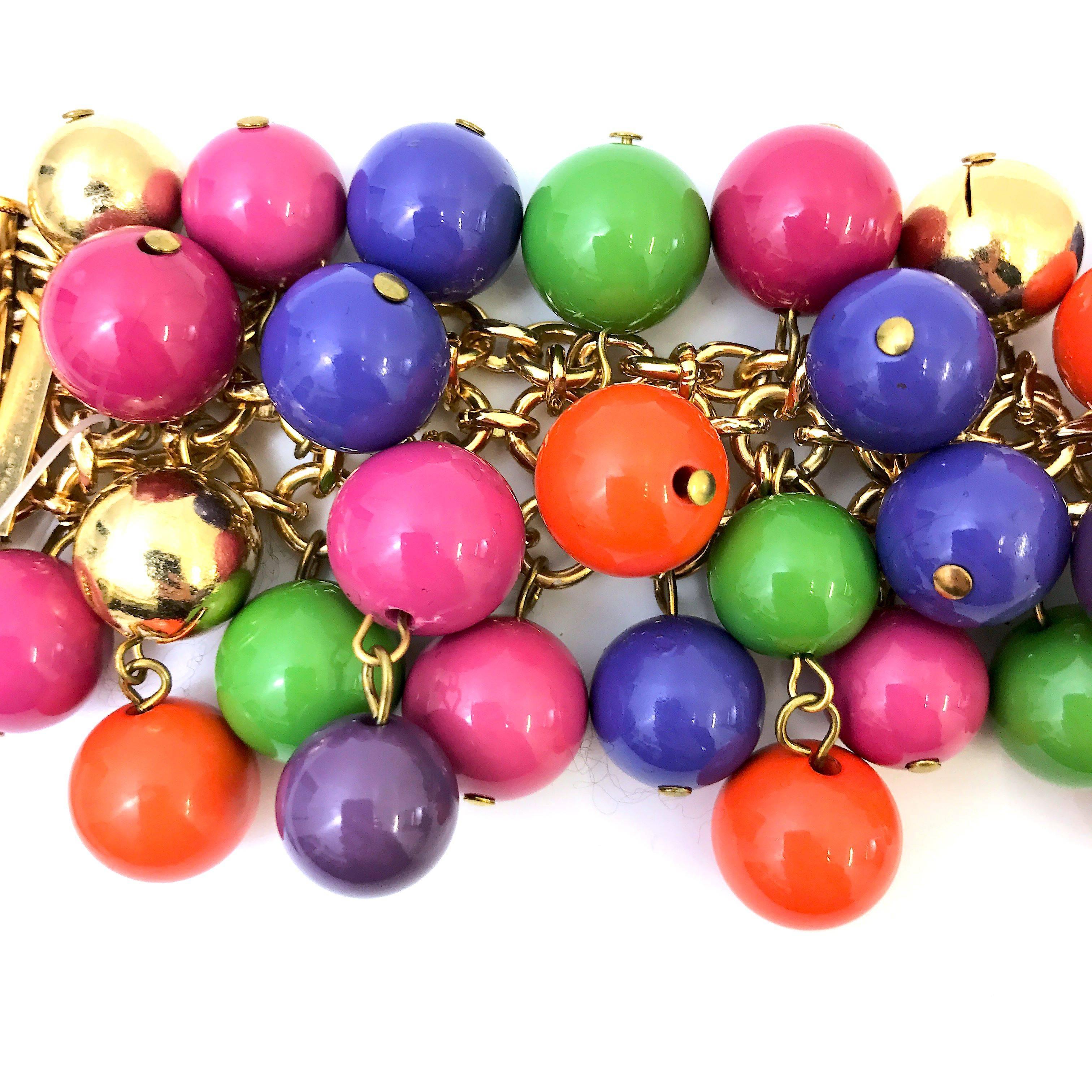Bracelet perles multicolore Gianni Versace des années 1990 Neuf - En vente à Nottingham, GB