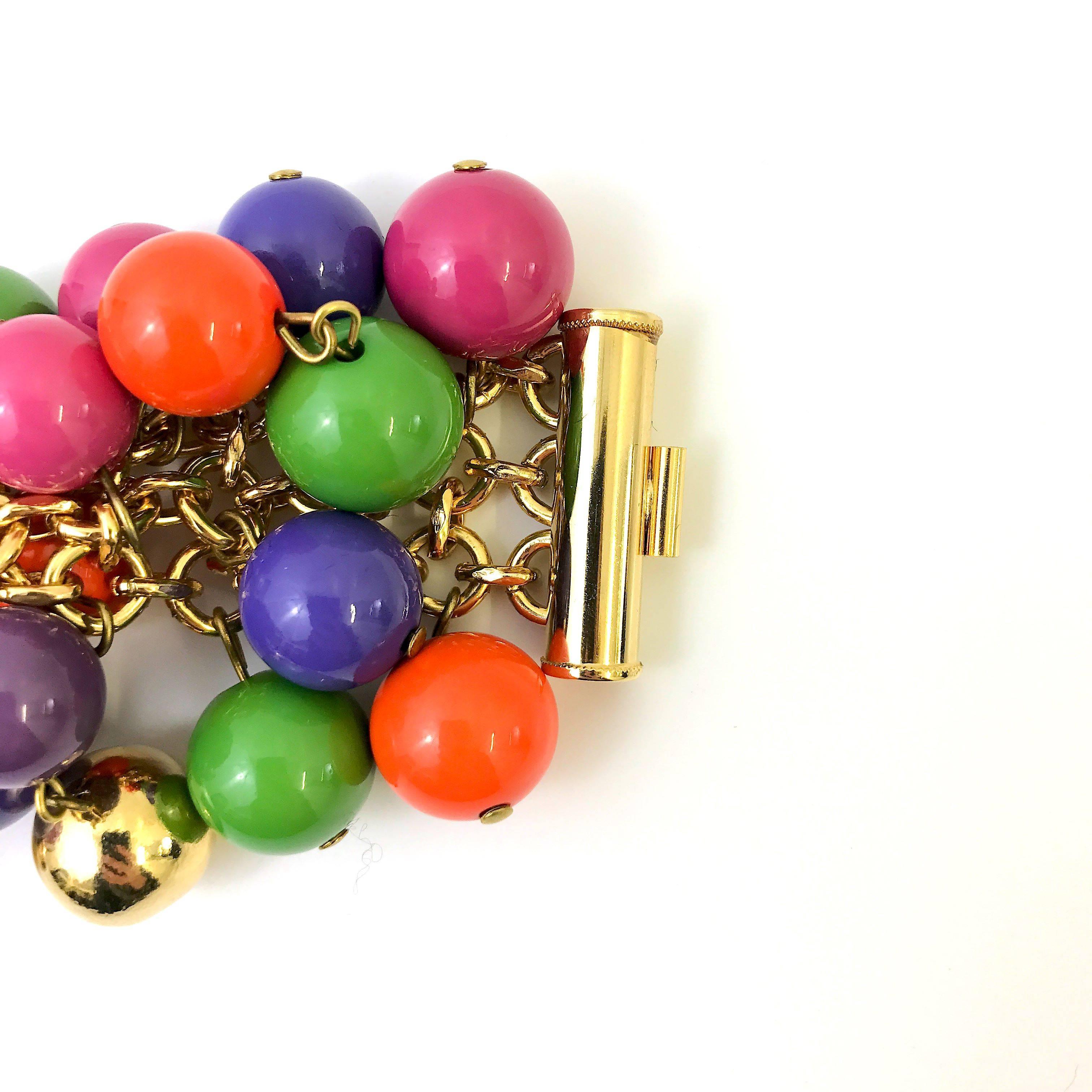 1990s Gianni Versace multicoloured beaded bracelet In New Condition For Sale In Nottingham, GB