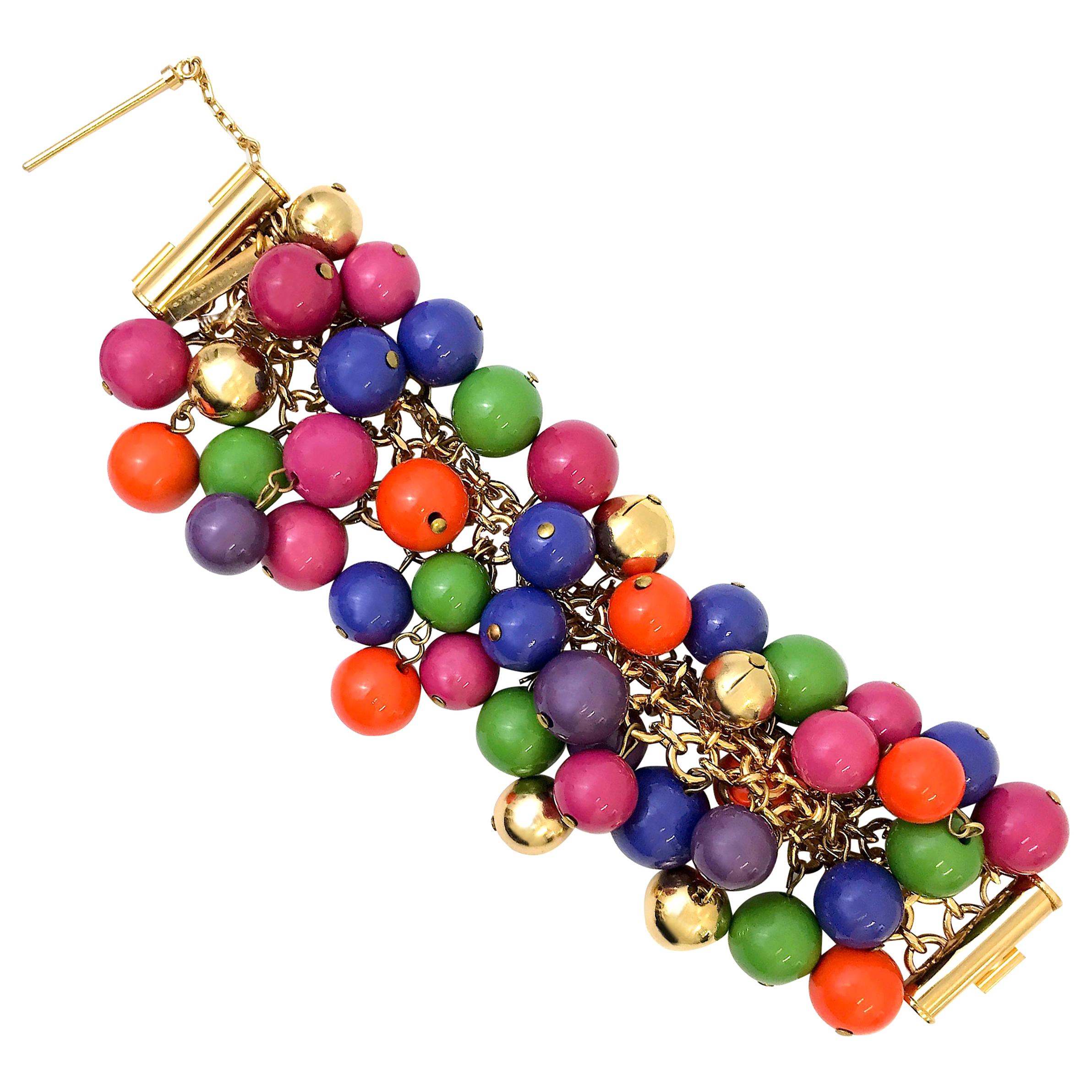 Bracelet perles multicolore Gianni Versace des années 1990 en vente