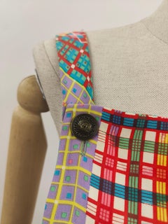 1990s Gianni Versace multicoloured salopette dress