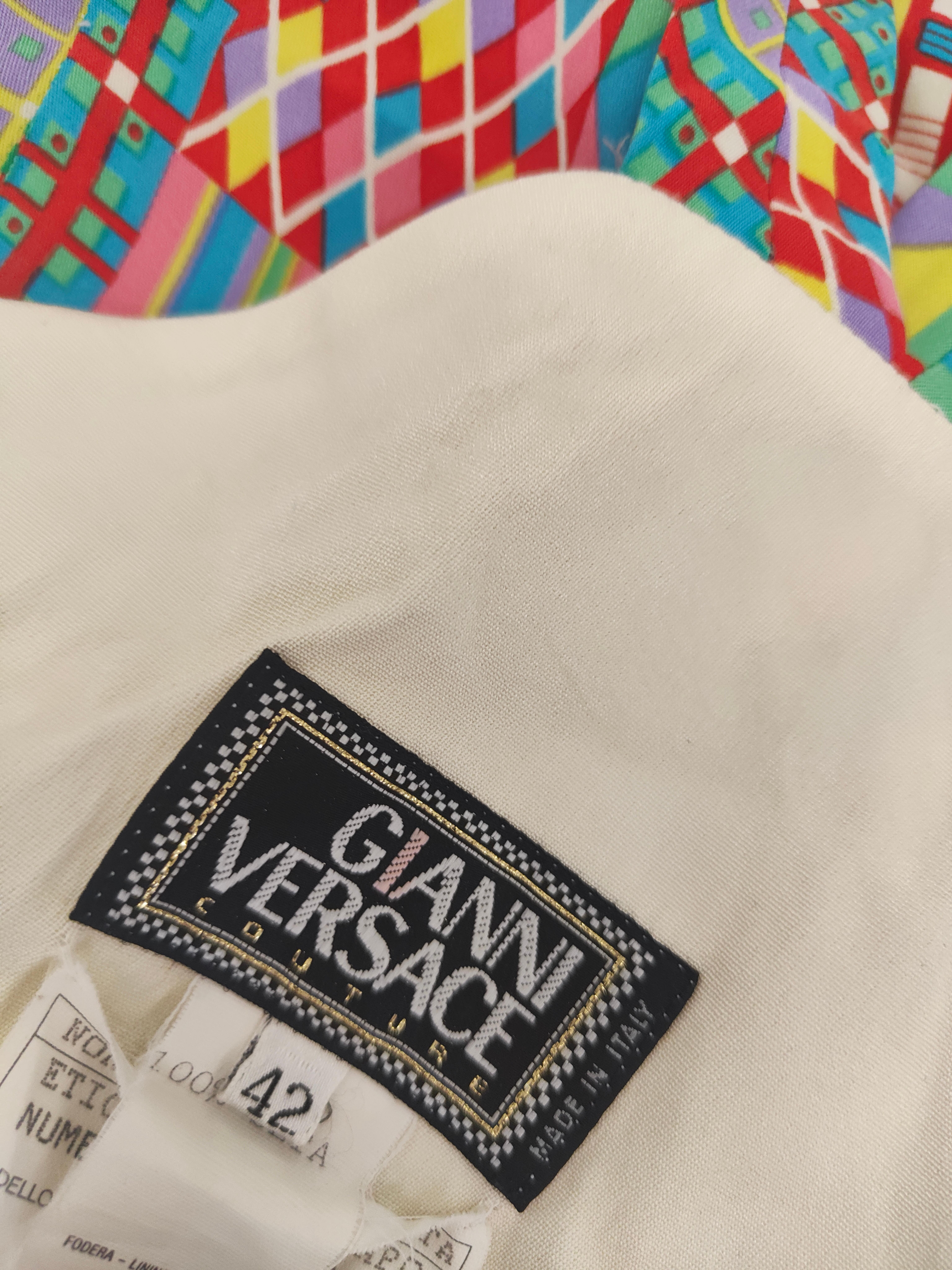 Robe salopette multicolore Gianni Versace des années 1990 Pour femmes en vente