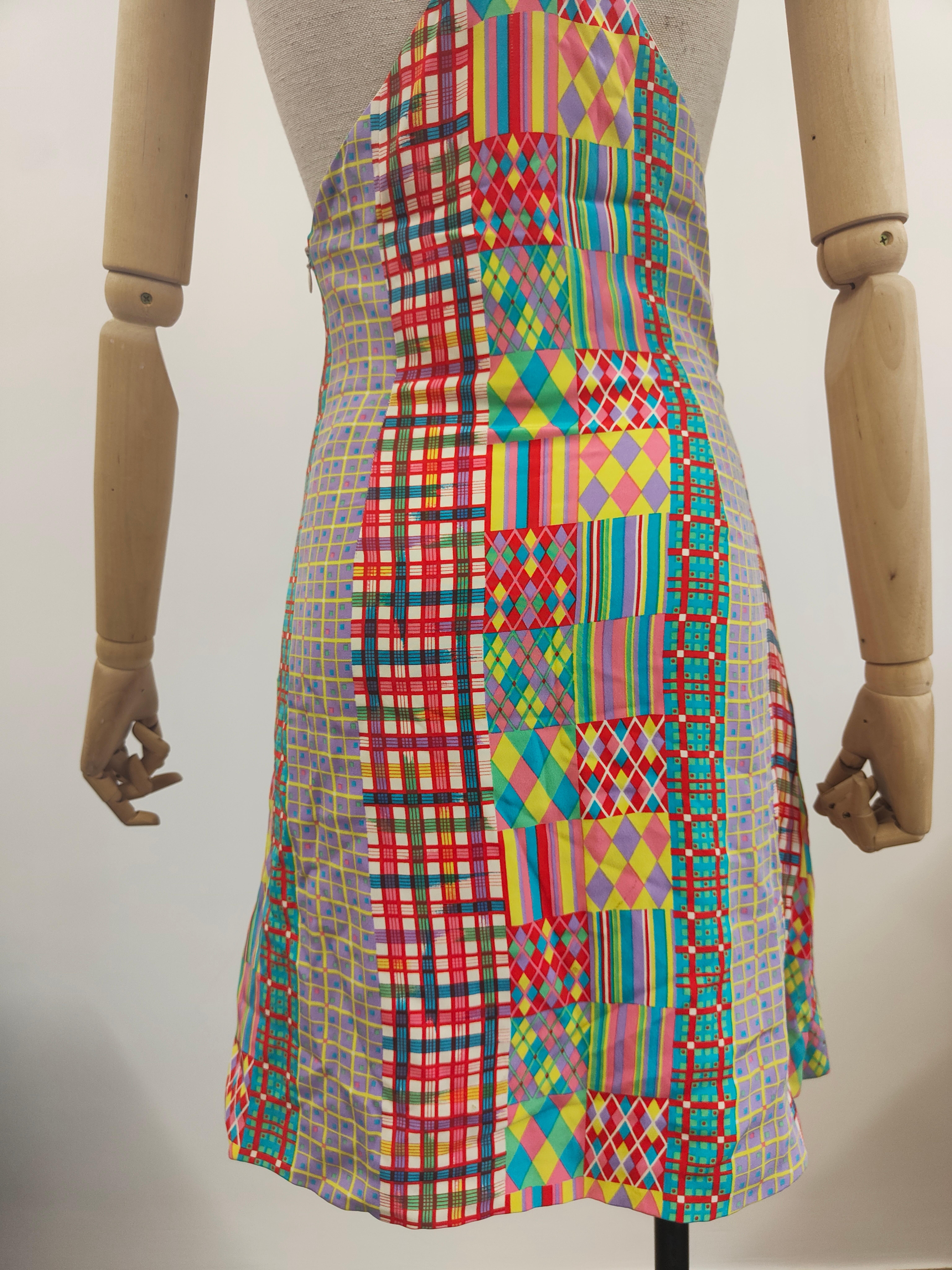 1990s Gianni Versace multicoloured salopette dress For Sale 2