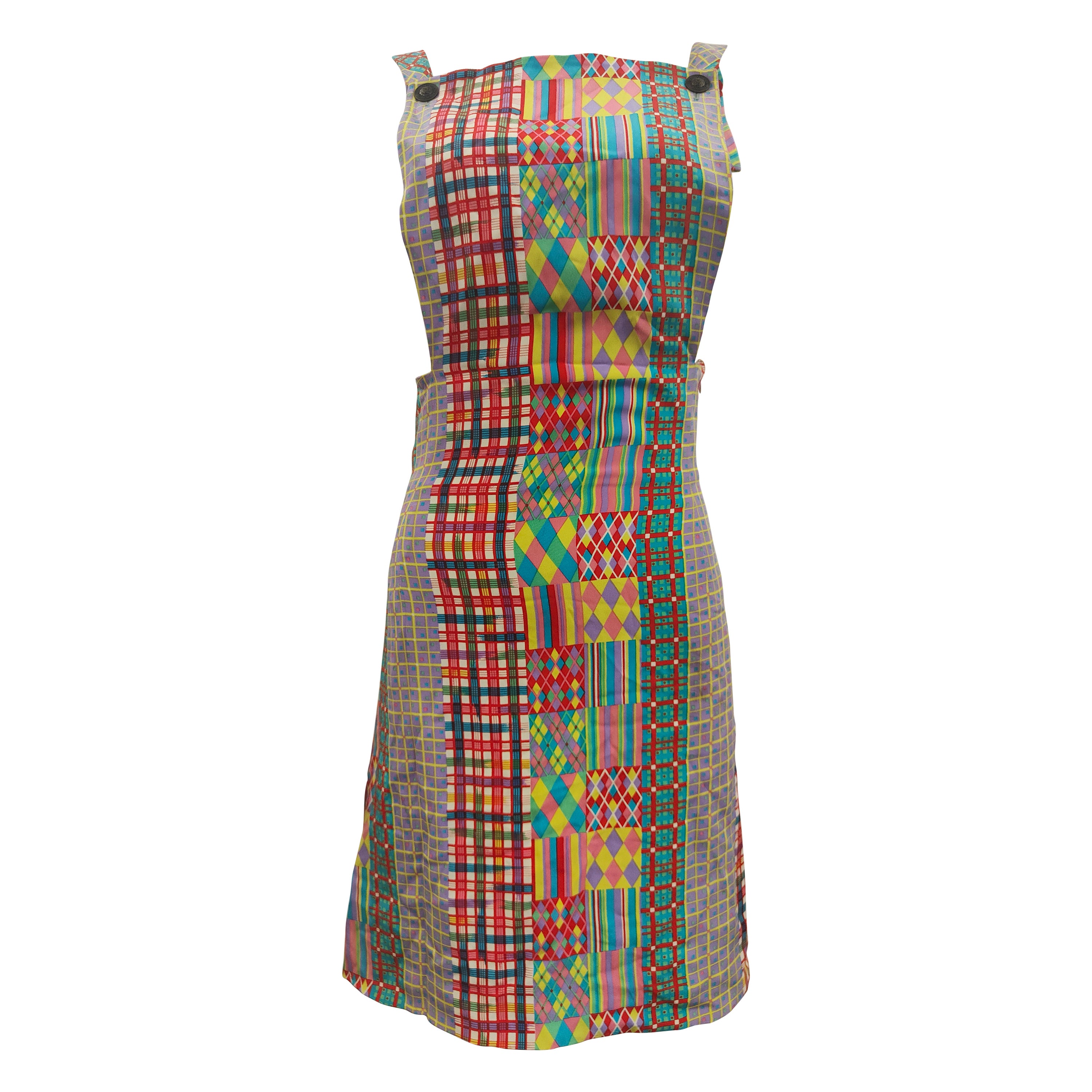 Abito a salopette multicolore anni '90 di Gianni Versace