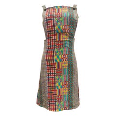 Abito a salopette multicolore anni '90 di Gianni Versace