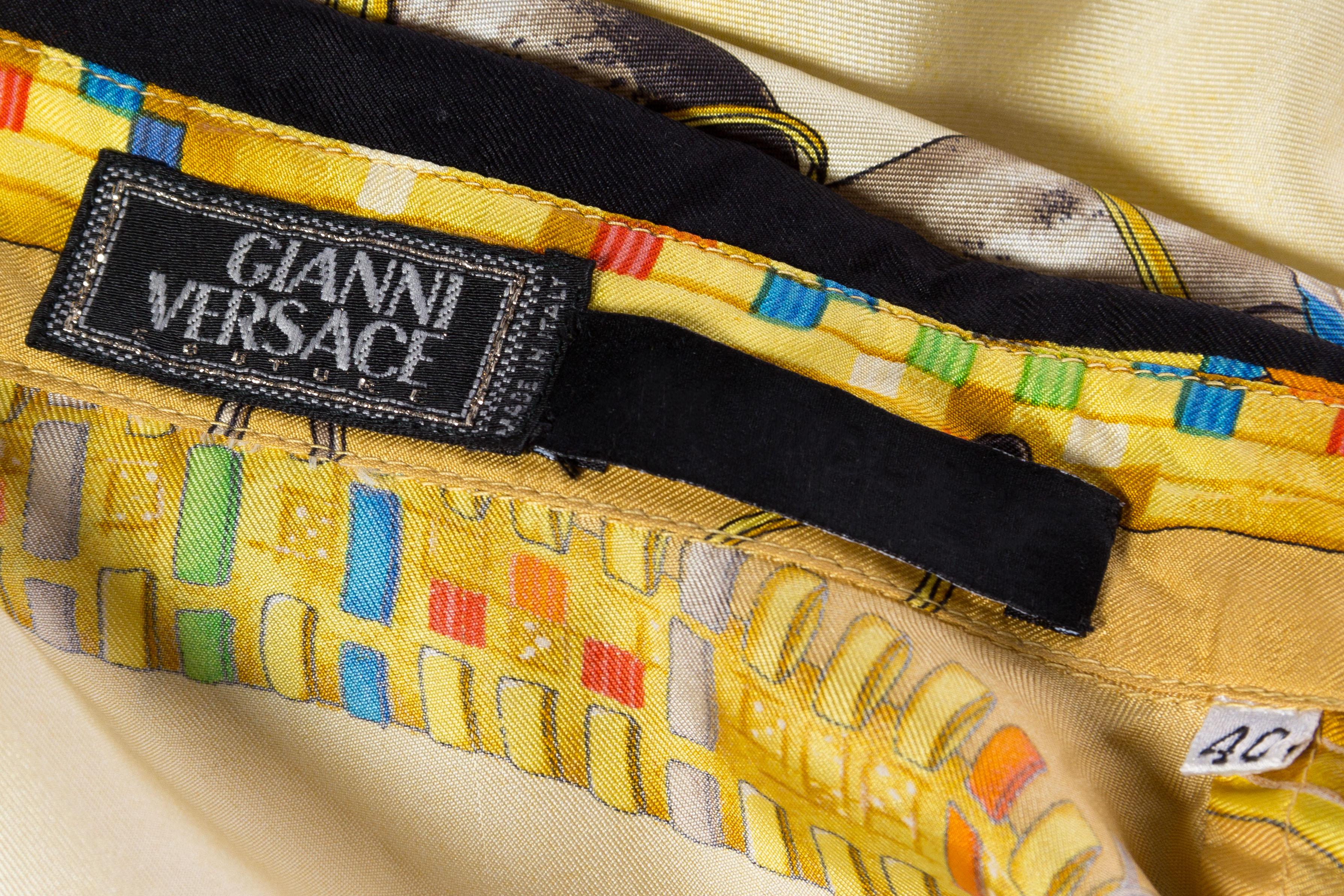 1990s Gianni Versace Native American Western Printed Silk Blouse 3