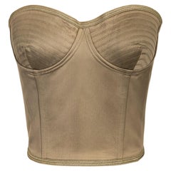 1990's Gianni Versace Olive Green Strapless Corset