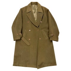1990s Gianni Versace olive wool double-breasted overcoat