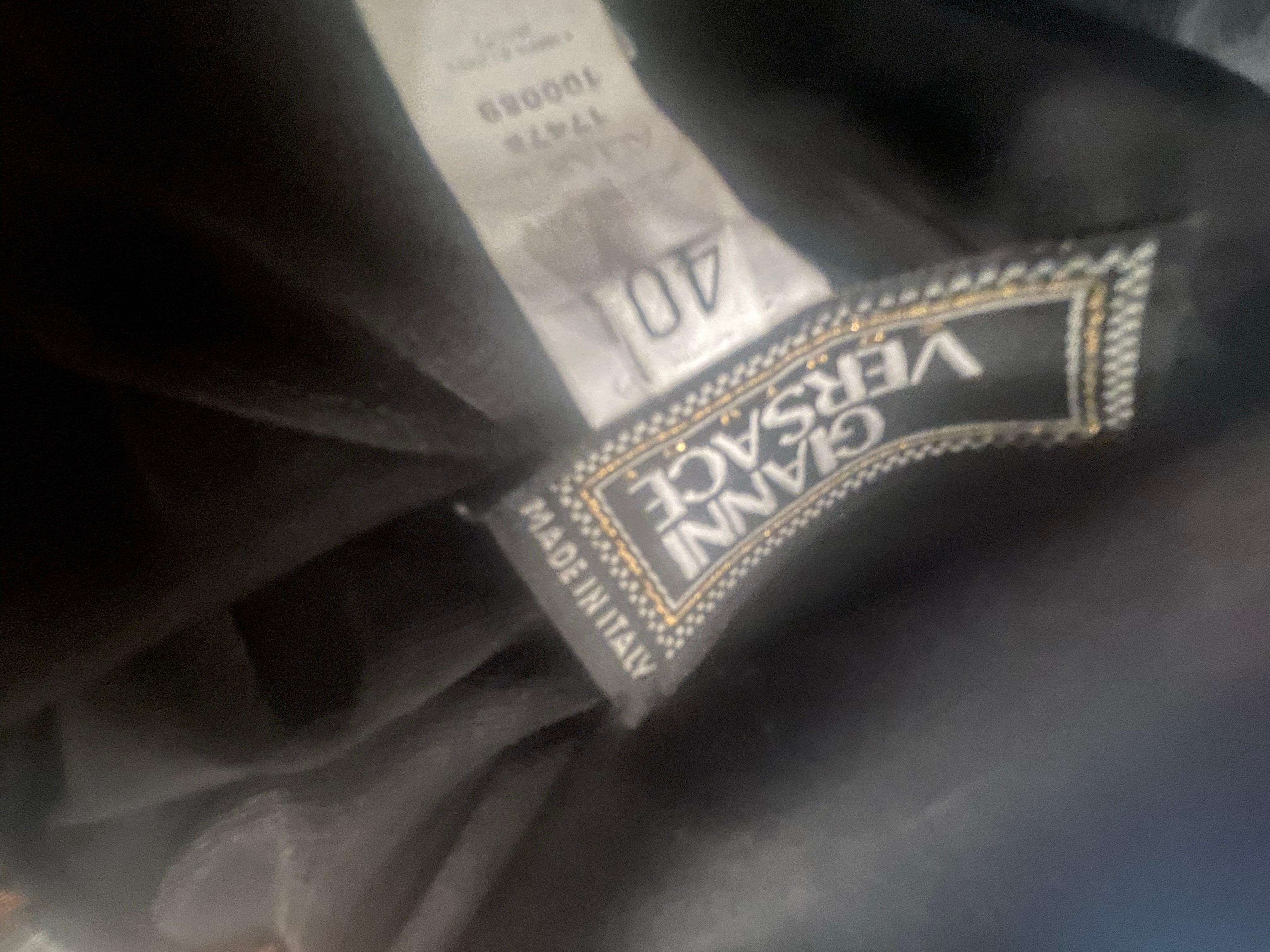 Black 1990s Gianni Versace one shoulder black dress leather trim - never used For Sale