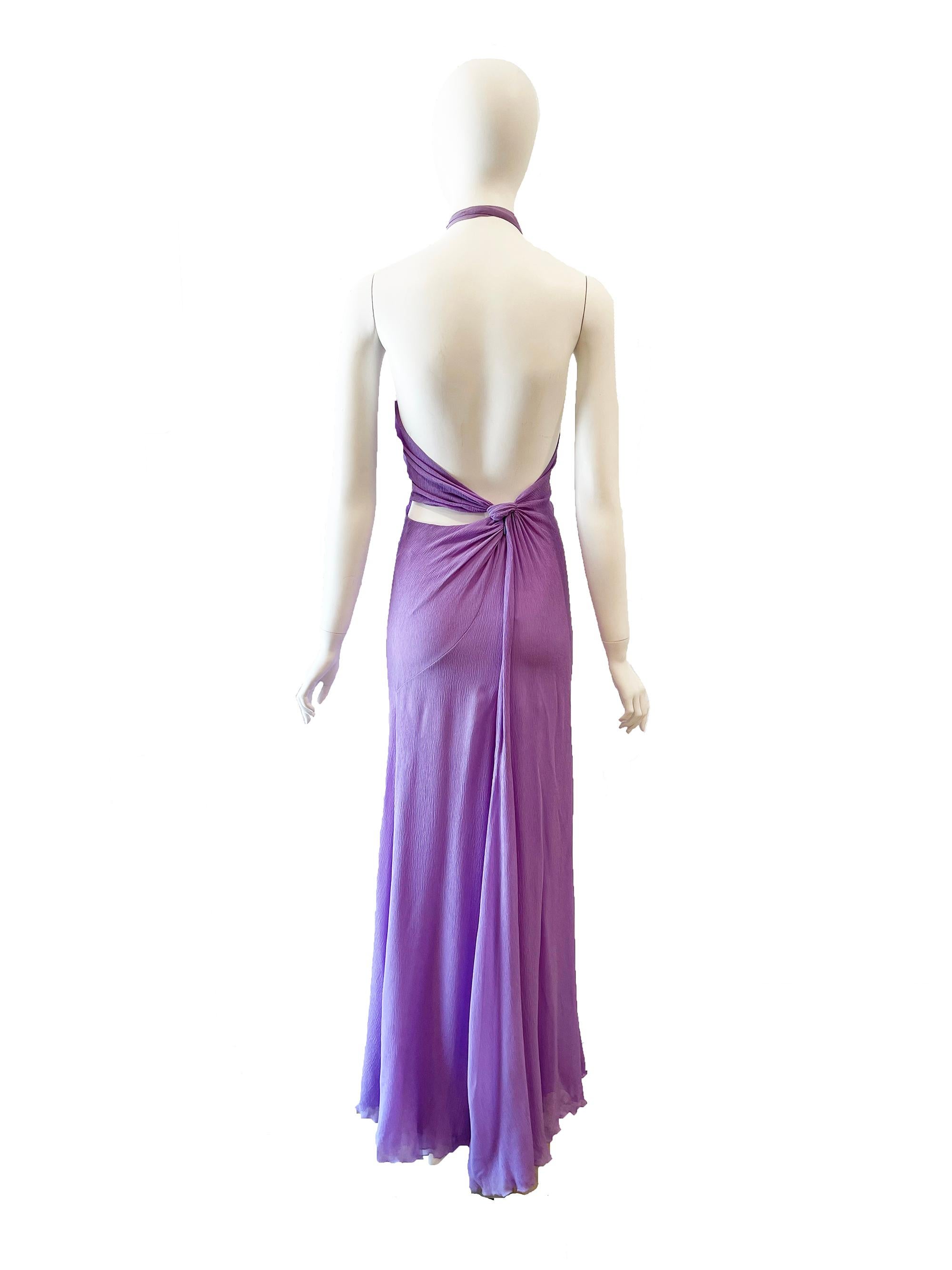 1990s purple Gianni Versace halter open back evening gown

Condition: Very good

20