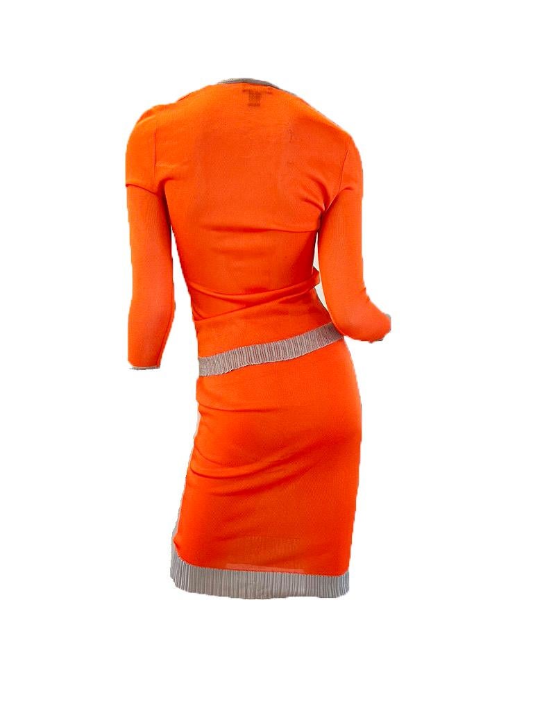 Red 1990s Gianni Versace Orange Knit Set