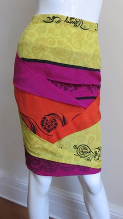Gianni Versace Origami Color Block Skirt 1990s