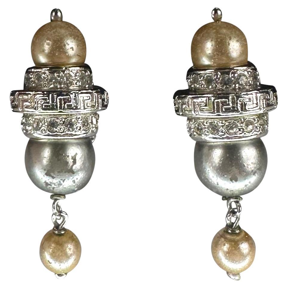 versace pearl earrings