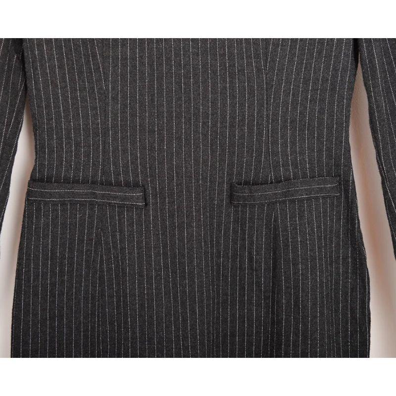 Black 1990's Gianni Versace Pin Stripe long sleeve body con Mini Dress For Sale