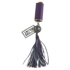 Used 1990s Gianni Versace purple leather fringe lighter holder