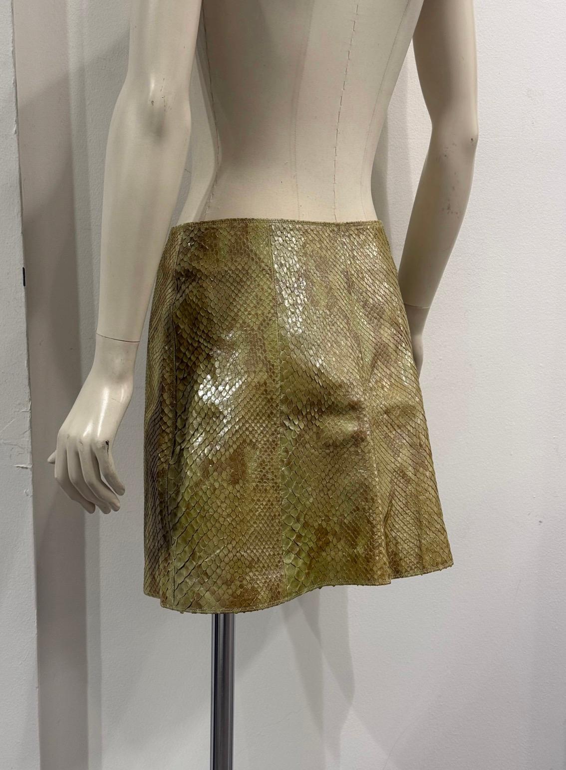 1990s Gianni Versace Real Python Mini Skirt - image 5