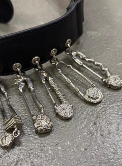 1990s Gianni Versace safety pin leather belt